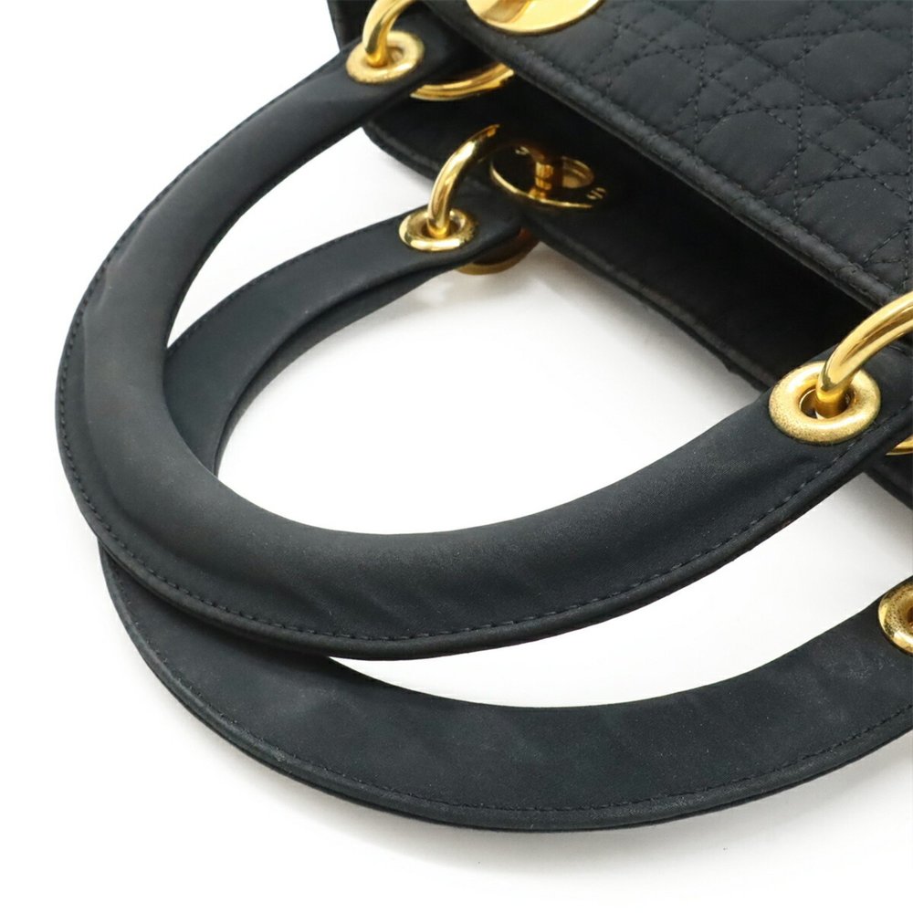 Christian Dior Lady Cannage Handbag Tote Bag in Black Nylon - Picture 5 of 9